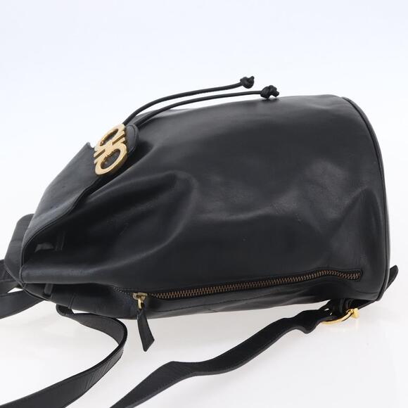 Salvatore Ferragamo Gancini Backpack Leather Black Gold Auth 153904 main image 13